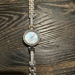 Armitron Women's Silver and White Crystal Watch